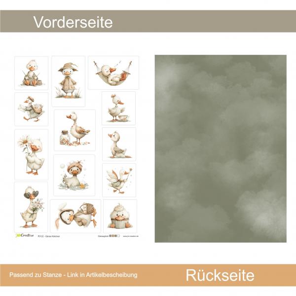 Gänse Kärtchen - Serie Gänseglück - Designpapier